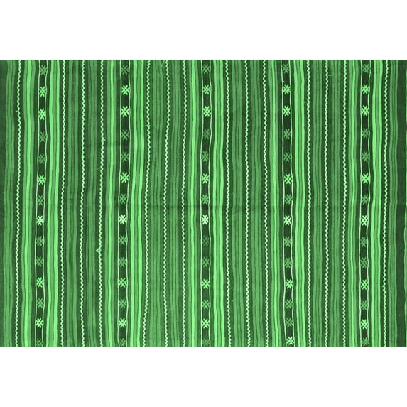 Ahgly Company Indoor Rectangle Oriental Emerald Green Traditional Area Rugs, 6' x 9'