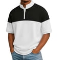thumbnail image 2 of Abomasnow Quarter Zipper Shirts for Men Summer Short Sleeve Mock Neck Golf Shirts Lightweight Color Blocking Moisture Wicking Workout Shirts, 2 of 9