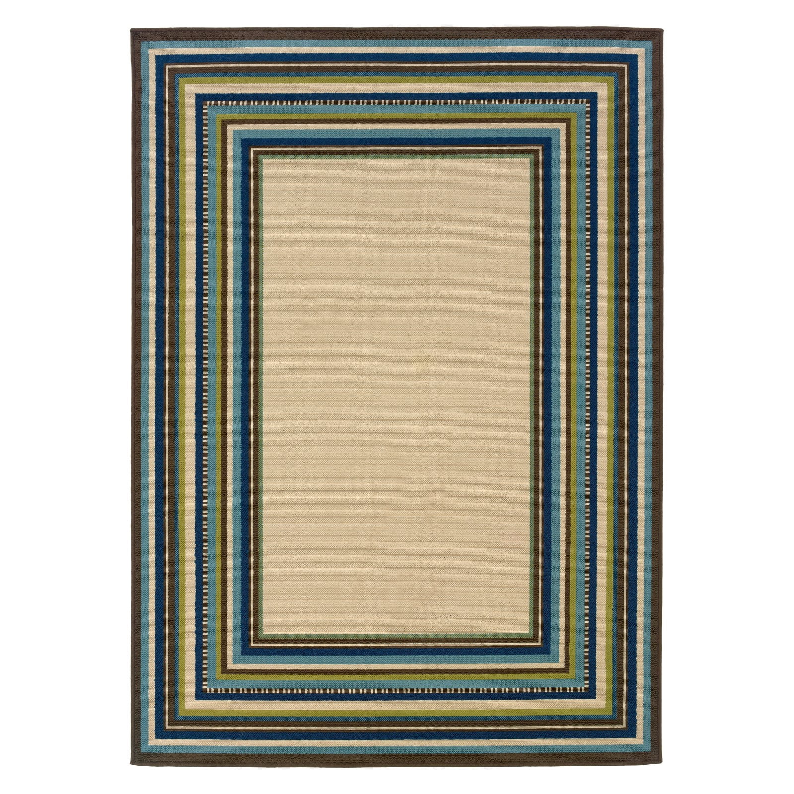 Avalon Home Cameron Striped Border Indoor/Outdoor Area Rug