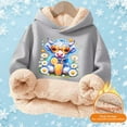 thumbnail image 2 of Toddler Girls Graphic Hoodie Long Sleeved Hooded Sweatshirt Pullover with Cute Print Designs Trendy Fall Outfits Size 3-4T , Gray, 2 of 5