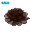 thumbnail image 3 of Uxcell 3.9" Flores de gasa Tela de flores Apliques de tela de costura Marrón 10 Pcs, 3 of 7