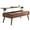 Walnut, variant on Center Table Low Table 100% Solid Oak Wood Top Plate Desk Coffee Table Width 120 X Depth 65 X Height 45 Cm Study Desk Work from Home Easy To Assemble, Wood with Storage Shelf (Natural)