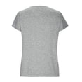 thumbnail image 5 of Elvqul Plus Size Womens Tops Gray V-Neck Short Sleeve Womens Plus Size T Shirts Loose Solid Tops, 5 of 9