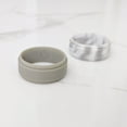 thumbnail image 5 of White Marble Step Edge Breathable Silicone Ring for Men 9mm Bandwidth, 5 of 7