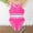 Hot Pink, variant on Girls Swimsuit Size Xxl Chic Lace Up Bikini Swimsuit Set with Adjustable Straps 2 Piece Girls Bathing Suit