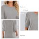 thumbnail image 5 of Blusa de Color puro con cuello redondo y manga abombada de longitud media informal para mujer gris XL, 5 of 6