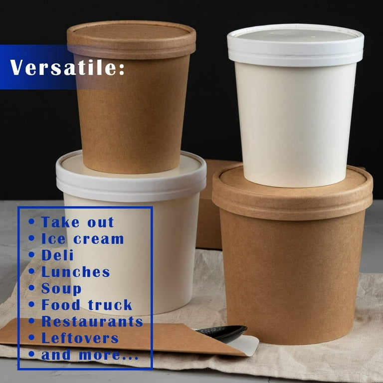 White Disposable Soup Containers with Lids for To-Go Food (16 oz, 36 Pack)  - On Sale - Bed Bath & Beyond - 35995959
