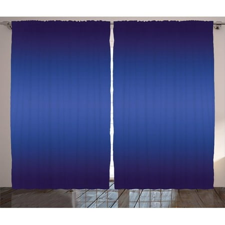 Latitude Run Colyer Night Sky Inspired Royal Blue Ombre Colored Artsy Design Print for Room Decorations Graphic Print & Text Semi-Sheer Rod Pocket Curtain Panels (Set of