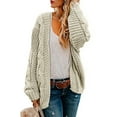 thumbnail image 2 of Vedolay Sweaters for Women Open Front Jacket Long Sleeve Print Sweaters Outerwear White,One Size, 2 of 5