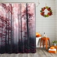 thumbnail image 2 of Shower Curtains Sets for Bathroom Decor Autumn Mist Tree Forest Waterproof Bathroom Curtain with Hooks, Nature Red Leaves Botantical for Bathroom Decor,60x72IN, 2 of 6