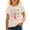 Beige, variant on School Uniform for Girls Loose Fit Lightweight Cartoon Print Short Sleeve Crewneck Tee Back To School Wear Girls' T Shirt 3 Years-4 Years
