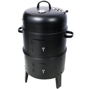 16-Inch Charcoal Smoker Grill, 3-in-1 Vertical Wood Smoker for Camping, Backyard, Outdoor Cooking with Thermometer & Adjustable Vents