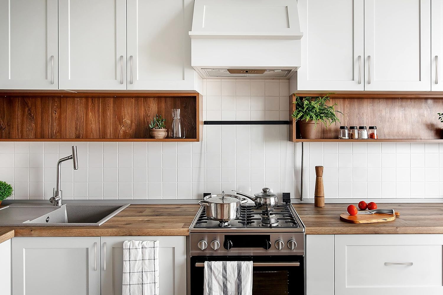 Furniware 192mm 10-Pack Cabinet Pulls, Zinc Alloy Drawer Pulls, Hardware Modern Kitchen Cabinet Door Handles, for Kitchen and Bathroom Cabinets Cupboard, Brushed Nickel-192mm(7.6 Inch) Hole Center