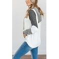 thumbnail image 3 of Women Casual Hoodies Color Block Pullover Long Sleeve Tops With Drawstring Sweatshirts, 3 of 8