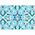 thumbnail image 1 of Metal Light Switch Plate Cover Neon Blue Mandala Flower Tile Pattern MDL033, 1 of 13
