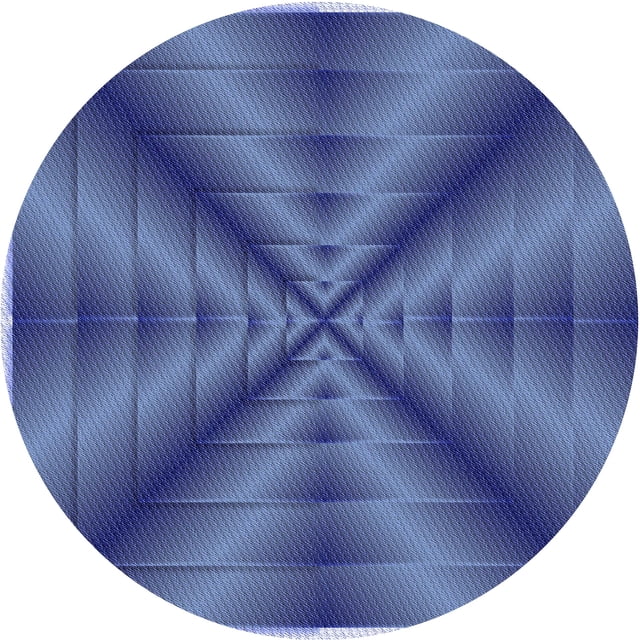 Ahgly Company Tapis d'Intérieur Ronds Transitionnels Bleus Lavables à la Machine, 3 Pieds Rond