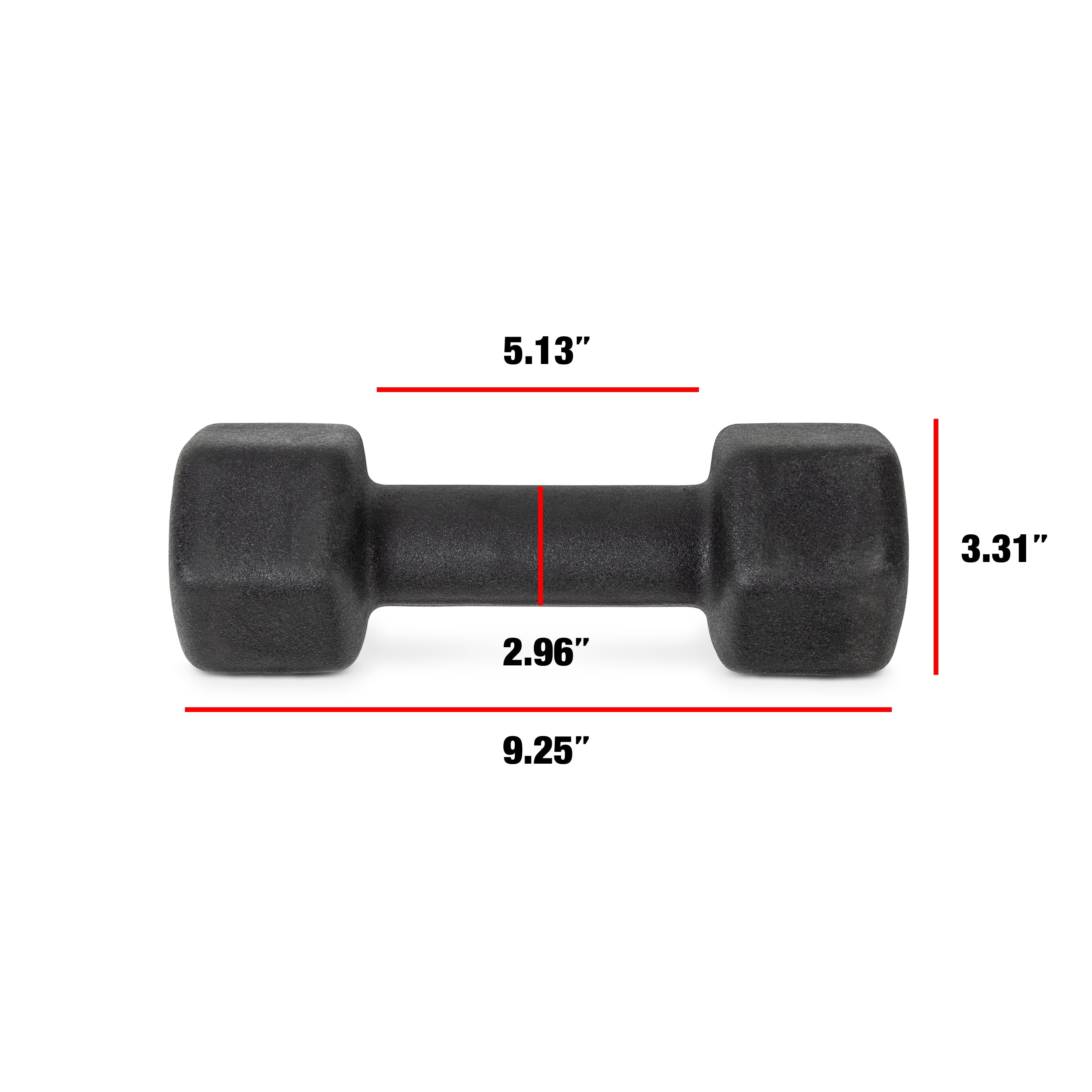 CAP Barbell, 9lb Black Neoprene Dumbbell, Single