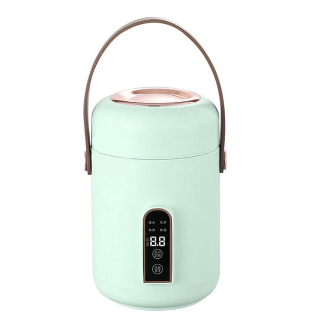 Mini olla arrocera portátil, eficiente, con aislamiento, multifunción, para sopa, gachas, para el hogar, la oficina y el dormitorio, color verde