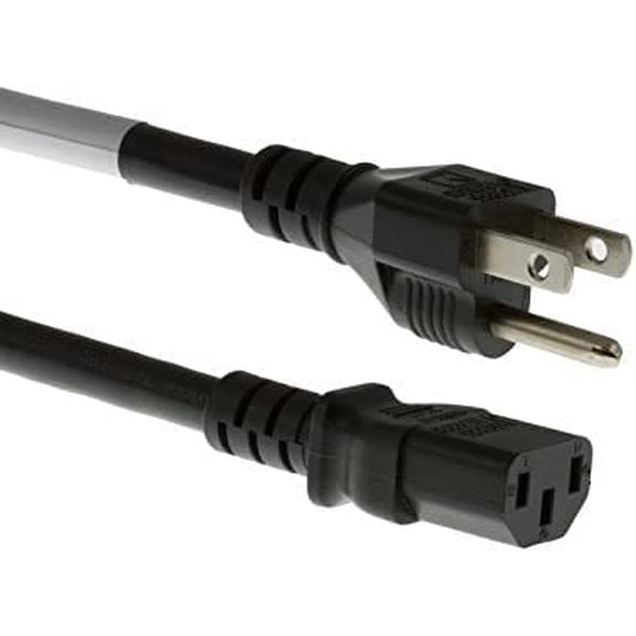 RiteAV - Heavy Duty AC Power Cord, 15A/125V, 14 AWG, 5-15P to C13, (NEMA 5-15P to IEC-60320-C13) 25 ft
