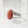 thumbnail image 3 of Natural Sunstone Ring, Fire Sunstone Gemstone Ring, Birthstone, 3 Twisted Bohemian Band, 925 Sterling Silver, Womens Ring, Christmas, Thanksgiving, Handmade, Statement Jewelry, Natural Gemstone Ring, 3 of 7