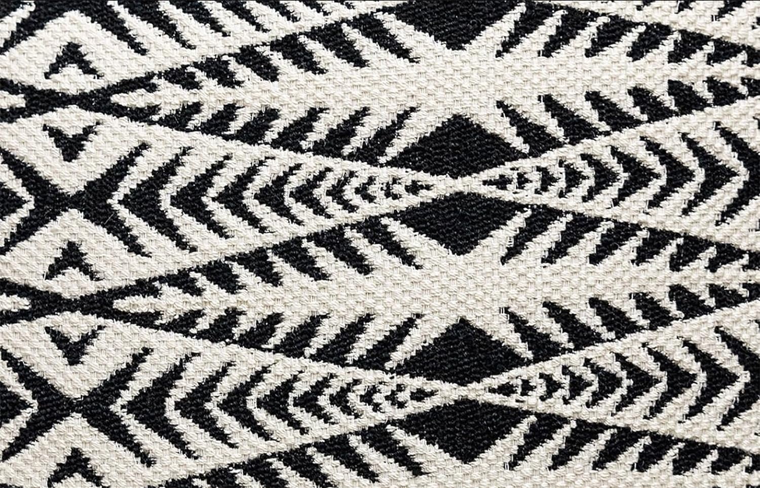 Fennco Styles Jacquard Moroccan Diamond Decorative Filled Throw Pillow 18" W X 18" L – Black Geometric Square Cushion for Couch, Sofa, Bedroom, Office and Living Room Décor