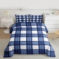 thumbnail image 2 of Homewish Abstract Stripes Grid 3 Pieces Queen Comforter Set For Teens Boys Girls,Geometric Lines Plaid Ultra Soft Bedding Sets,Minimalist Mid Century Bedding Comforter Set,Lightweight Room Decor, 2 of 8