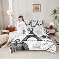 thumbnail image 4 of Manfei Vintage Eiffel Tower Bedding Comforter Set 2pcs, Retro Paris Twin Comforter Sets, Newspaper Print Bedding Set, Ultra Soft Home Decor, 4 of 8