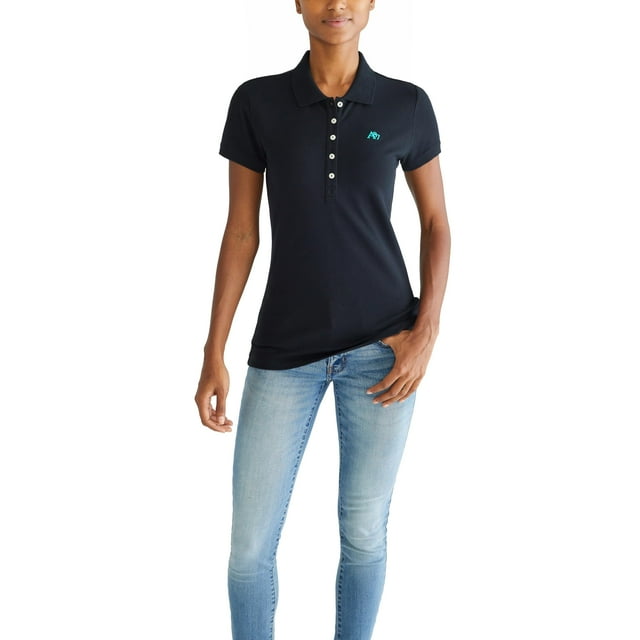 Polo AEROPOSTALE Aero Solid A87 para Mujer - Negro oscuro