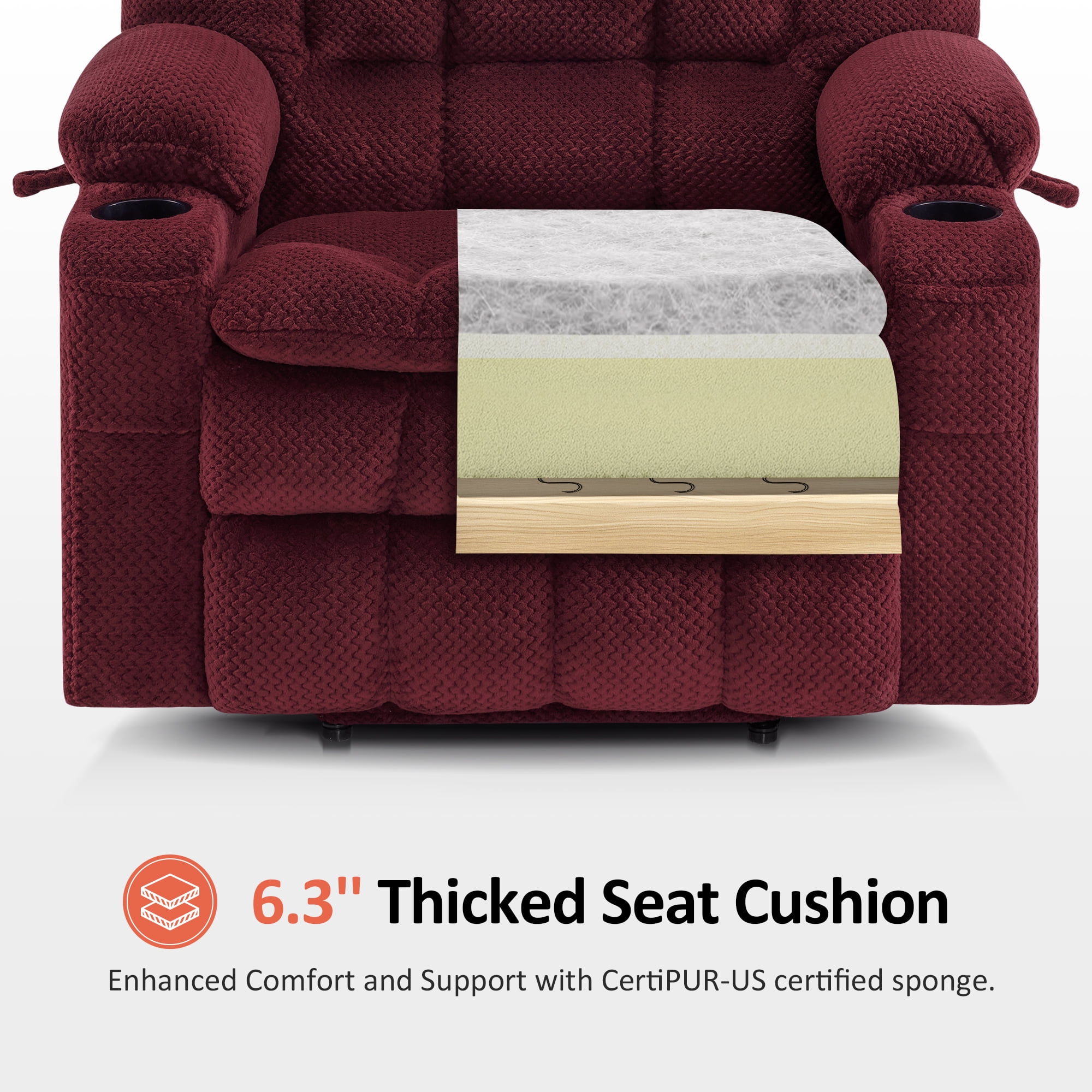 MCombo Extra Wide Dual Motor Power Recliner Lift Chair Infinite Position with Vibration and Heat for Elderly