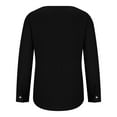 thumbnail image 6 of AXXD Womens Dressy Tops Black Basic Summer 2024 Casual Shirt Solid Long Sleeve Solid V-Neck BUttons Pullover Blouse Tops, 6 of 7
