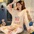 thumbnail image 7 of Women‘s Pajamas Sets Cartoon Pyjamas Plaid Loungewear Summer Autumn Cute Sleepwear Casual Pijamas Mujer 2 Piece Pjs Homewear, 7 of 7