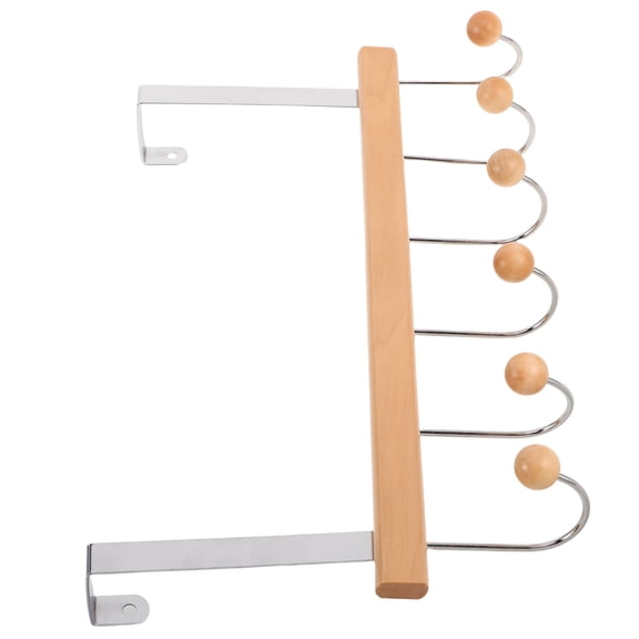 Homoyoyo Chocolate Metal and Wood Over The Door Coat Rack with No Drill Installation for Hanging Clothes Hats and Scarves