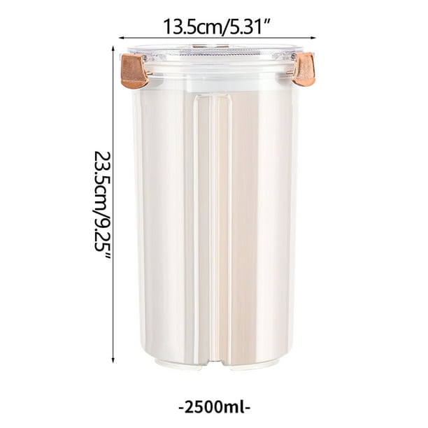 Contenedor de almacenamiento de granos con compartimentos, dispensador de alimentos secos de plástico con tapa giratoria, organizador de cocina, almacenamiento hermético para despensa para arroz,