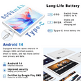 thumbnail image 6 of 2 in 1 tablet with keyboard Case Mouse Stylus Pen, Android 14 tablet,10.1 inch Wifi 6 Tablet , 6000mah Battery 8GB+64GB, Octa-Core Processor Work tablet, GPS Dual WIFI, 6 of 7