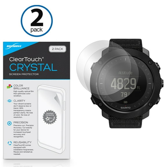 Suunto Traverse Alpha Screen Protector, BoxWave [ClearTouch Crystal (2-Pack)] HD Film Skin - Shields From Scratches for Suunto Ambit2 R | Traverse Alpha