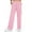 Pink, variant on Women's Everyday Comfort Stretch Knit Pull-On Trousers with Elastic Waistband and Side Pockets for Effortless Style Elastic High Waisted Straight Leg Pull On Trousers