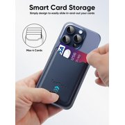 ExtreLife Stick on Phone Card Holder, Stronger 3M Adhesive Premium Leather Phone Wallet for Back of Phone Case, iPhone, Samsung, RFID Blocking, Fit 4 Cards