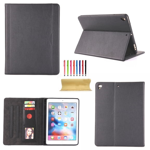 iPad Mini Case/iPad Mini 2 Case/iPad Mini 3 Case/iPad Mini 4 Case, Allytech PU Leather Folio Smart Full Protector Cover Flip Case with Stand Feature Smart Cover with Auto Wake/Sleep, Black