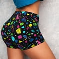 thumbnail image 4 of Rateoe Geometric 1980s Styled Printed Power Workout Shorts for Women Tummy Control Squat Proof Ribbed Thick Seamless Scrunch Active Short-Medium, 4 of 8