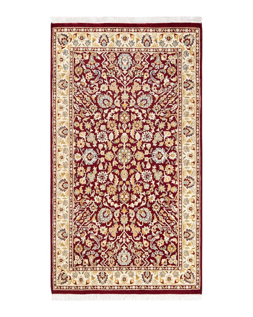 Hand-Knotted Red Wool Oriental 3x5 Area Rug