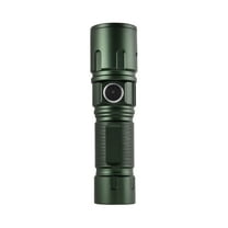 Flashlight LED High Powered Rechargeable 5 Modes Zoomable Super Bright Handheld Light for Outdoor Camping Emergency, Army Green
