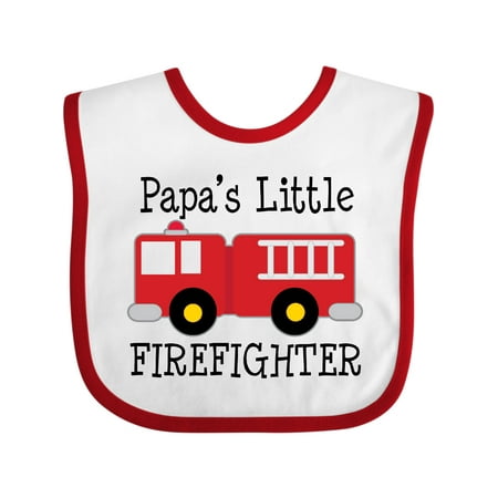 

Inktastic Papa s Little Firefighter Gift Baby Boy Bib