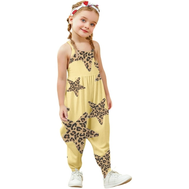 Combinaison Imprimée Adorable pour Filles Tenue de Jeu Douce Confortable pour Tout-Petits 1-6 Ans
