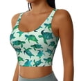thumbnail image 2 of Goofa Green Sea Turtle Printed Sports Bras for Women, High Impact Running Bra Workout Crop Tank Tops Longline Sports Bra Push up-Medium, 2 of 9