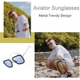 thumbnail image 3 of FEISEDY Lunettes de Soleil Aviateur Rétro des Années 70 Lunettes de Soleil Tony Lunettes de Soleil Tendance pour Femmes Lunettes de Soleil Carrées B2510, 3 of 6