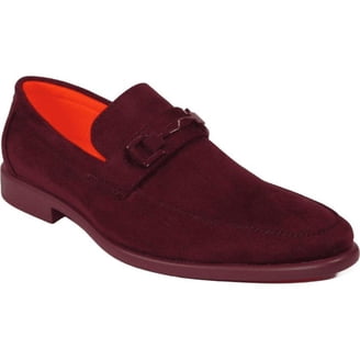 Santino Luciano Burgundy Velvet Loafers Size 10 Slip-On Dress Shoes Mens Santino Luciano Shoes Soft Velvet Slip on Loafer Formal  main image 3