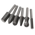 thumbnail image 1 of 6pcs 1/4 Inch Steel Solid Carbide Rotary Files Burrs Set Fits Rotary, 1 of 7