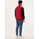 thumbnail image 4 of Chaqueta de béisbol Varsity Unique Bargains para hombre bloque de color uniforme escolar chaquetas de bombardero Letterman rojo medio negro, 4 of 5