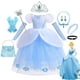 thumbnail image 2 of Vestido de Cenicienta de lujo para niñas de princesas de Disney, Vestido de noche de graduación de Halloween, disfraz de Cosplay, ropa para niños, trajes de fiesta de cumpleaños 2T (etiqueta 100) Gao Jinjia LED, 2 of 2