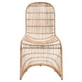 thumbnail image 3 of Pemberly Row 17.5" Modern Rattan & Steel Chair in Natural (Set of 2), 3 of 8